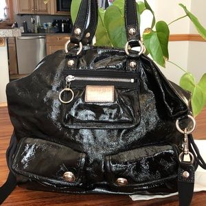 Coach Black Patent Leather Spotlight Tote